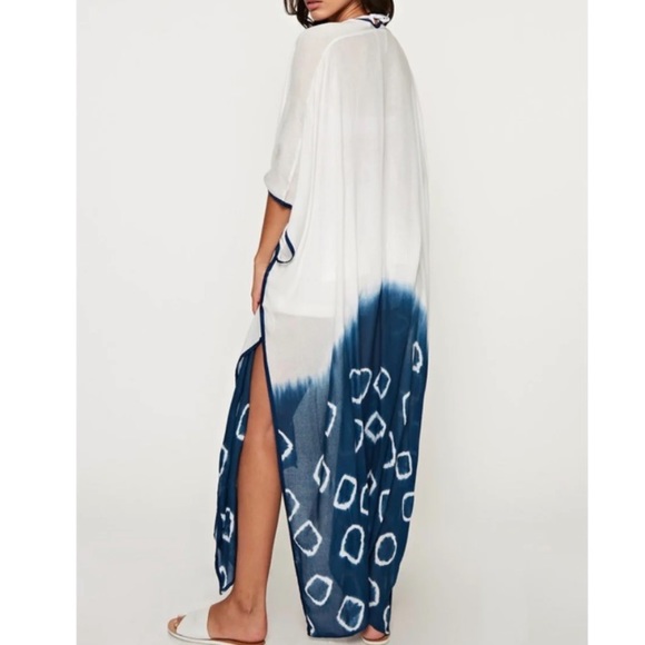 Love Stitch One Size Blue and White Swim Coverup - Picture 2 of 7